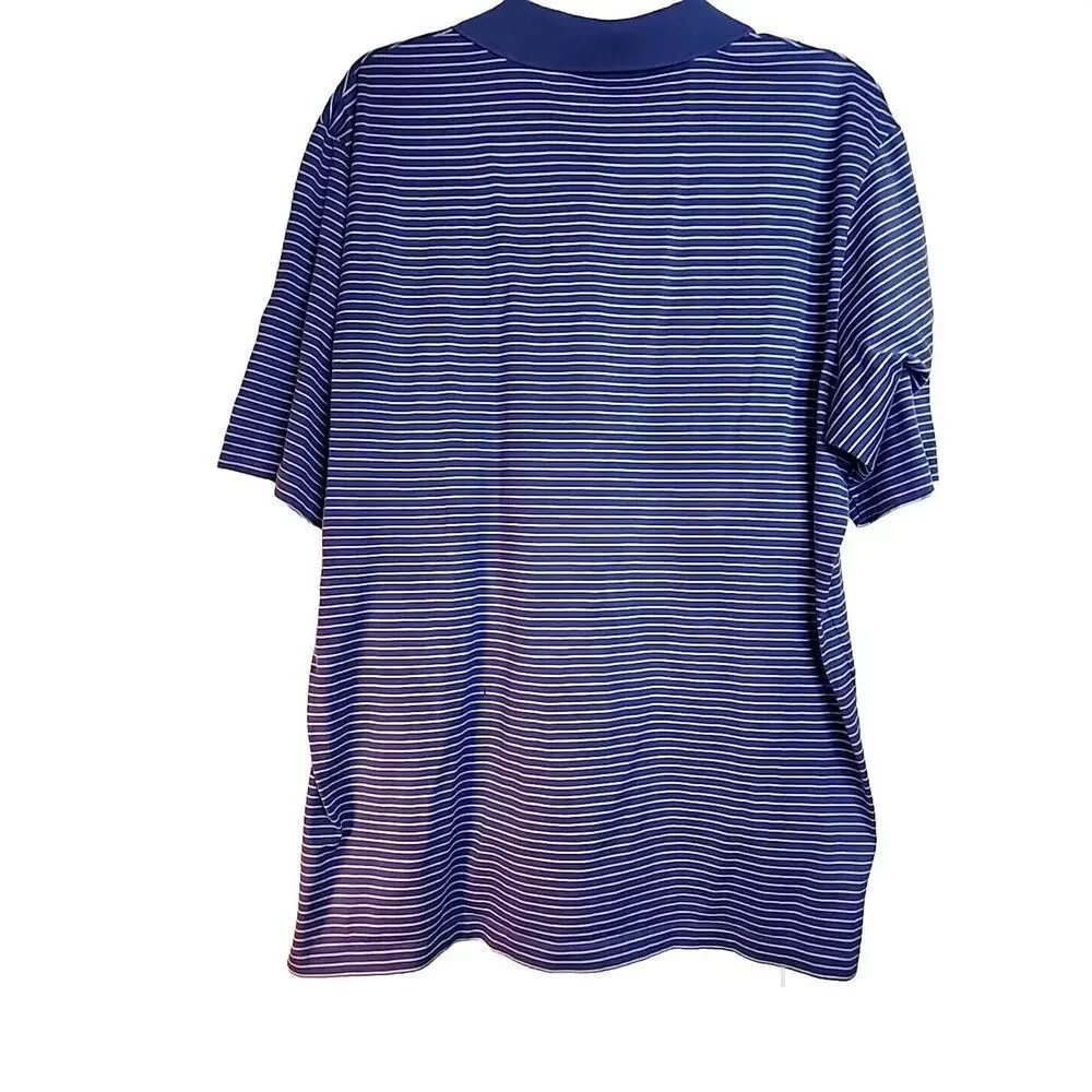 Polo Ralph Lauren Polo Golf Shirt Men Large Purple Striped Pink Pony Stretch